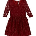 thumbnail image 1 of Kensie Womens Flare Lace A-line Dress, Red, Large, 1 of 1