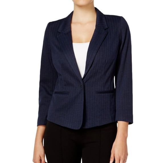 KENSIE Womens Navy Blazer Jacket Size: S
