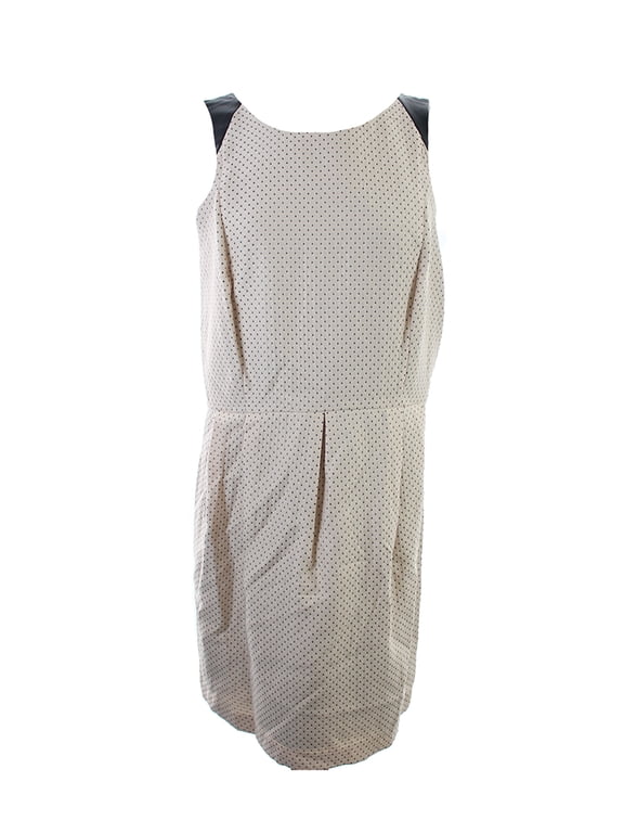 Womens Pale Peach Combo Sleeveless Pin Dot Jacquard Dress M