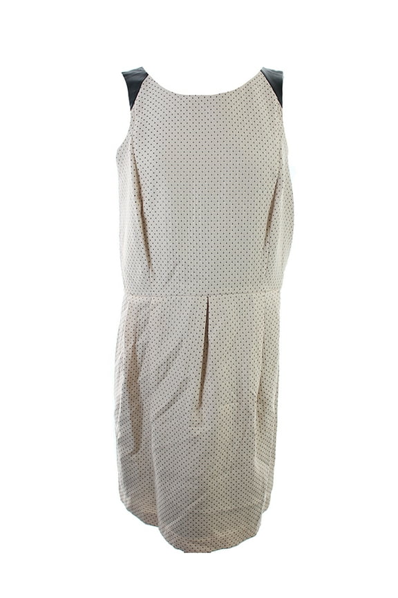 Womens Pale Peach Combo Sleeveless Pin Dot Jacquard Dress M