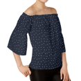 thumbnail image 1 of Kensie Womens Polka In The Dots Pullover Blouse, Blue, X-Large, 1 of 2