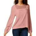thumbnail image 1 of Kensie Womens Ruffled Knit Blouse, Pink, Small, 1 of 1