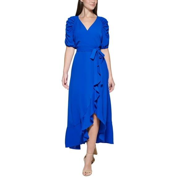 Kensie Womens Ruffled Long Maxi Dress