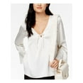 thumbnail image 1 of Kensie Womens Satin Knit Blouse, Off-White, X-Large, 1 of 4