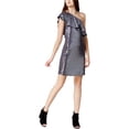 thumbnail image 1 of Kensie Womens Silver One Shoulder Dress, Metallic, X-Small, 1 of 2