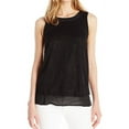 thumbnail image 1 of Kensie Womens Sleeveless Knit Blouse, Black, Medium, 1 of 2