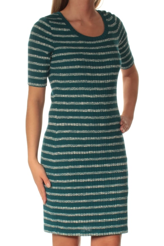 Womens Stretch Shirt Dress, Blue, X-Small