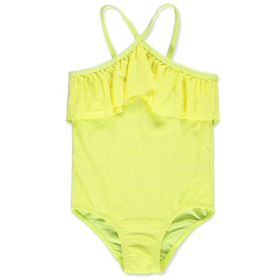 Kensie Girl Girls' 1-Piece Criss-Cross Strap Swimsuit Color: yellow Size: 3t