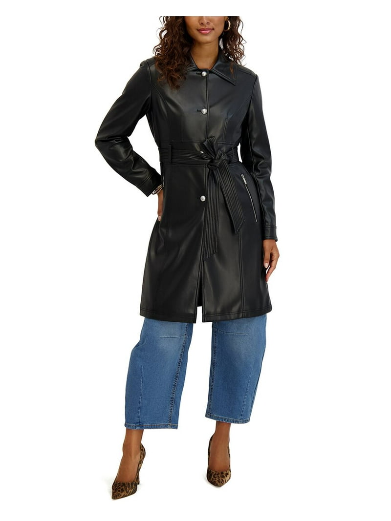 00’s Belted long coat ZARA NEW BELTED WOOL COAT FAUX FUR LAPEL COLLAR MINK XS-XL 9850