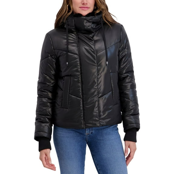 Kensie womens  Cire Hooded Puffer Jacket, s, Black