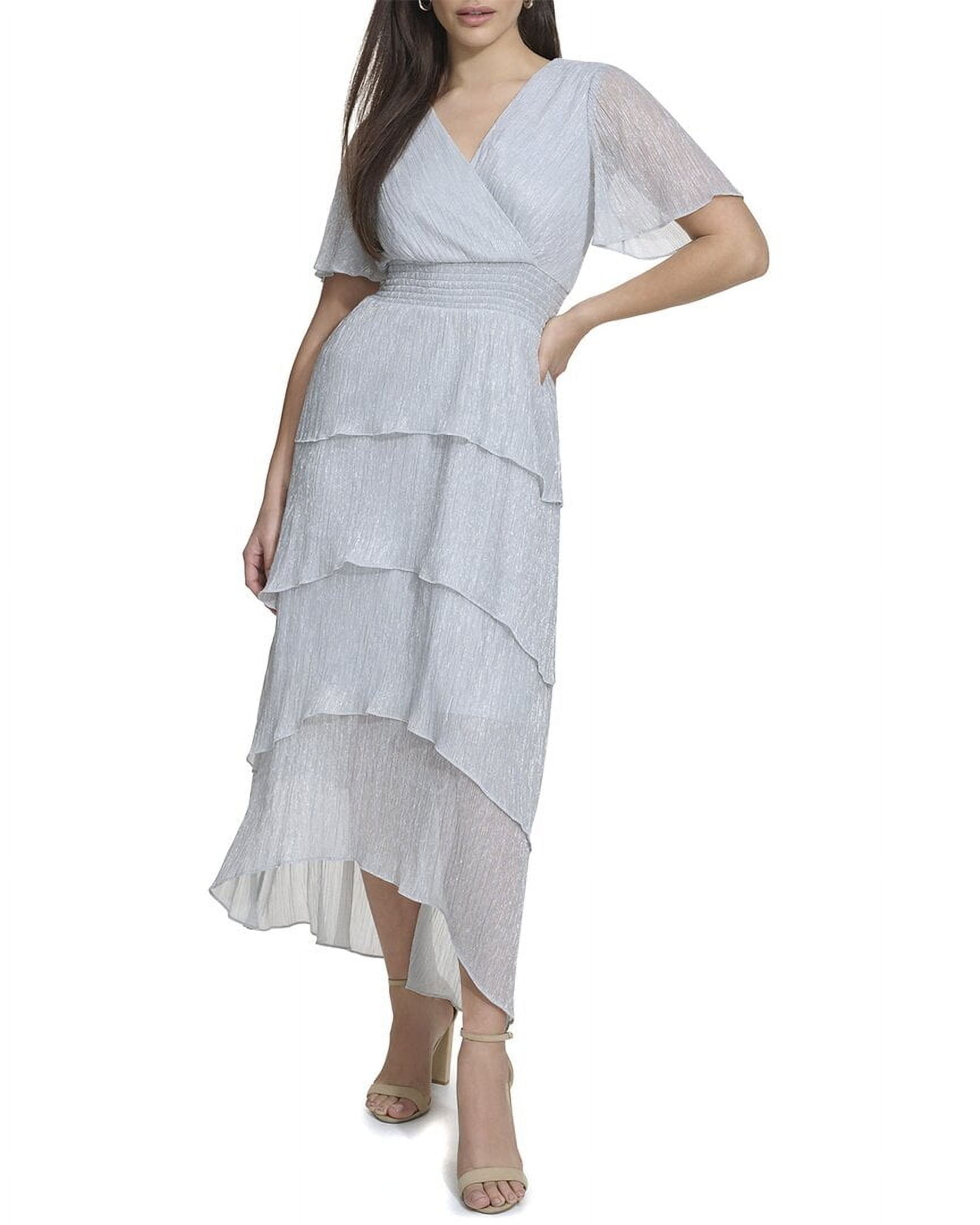 kensie metallic midi dress Kensie womens Shimmer Knit Midi Dress, 4
