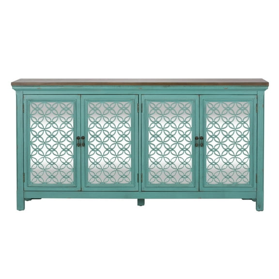 Kensington Blue 4 Door Accent Cabinet