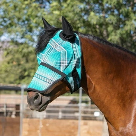 Kensington Fly Mask With Long Nose And Soft Ears, Atlantis, Size: XX-Large