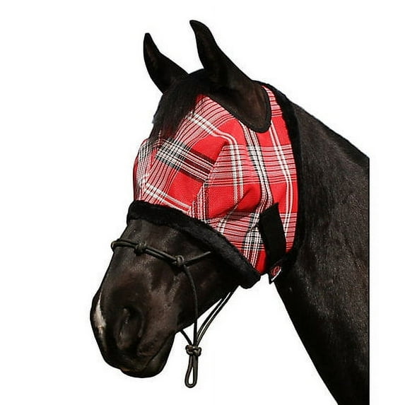 Kensington Fly Mask with Fleece Trim Large Red Pla