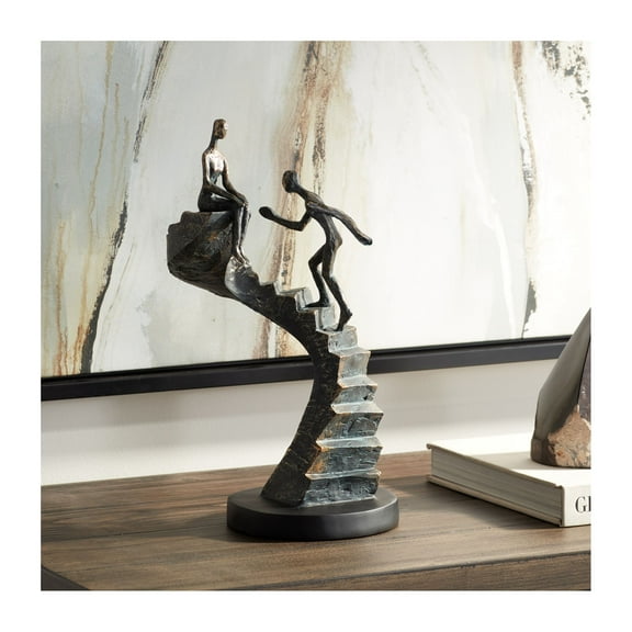 Kensington Hill Climbing Stairs 13 3/4" High Bronze Sculpture