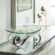 Kensington Hill Rayden Iron Scroll Stand with Oval Glass Bowl