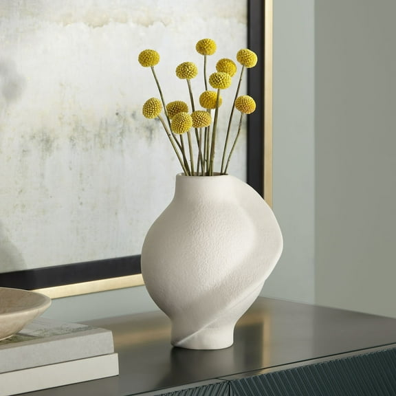 Kensington Hill Lalonde 8 3/4" High Matte Creamy Twist Decorative Vase