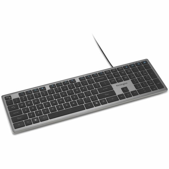 Kensington KB515 EQ Wired Keyboard - Cable Connectivity - Full-size - USB Type A, USB Type C Interface - 108 Key(s) - CoPilot, F-Lock Hot Key(s) - Windows, ChromeOS, macOS - PC, Mac - Recycled Plas...