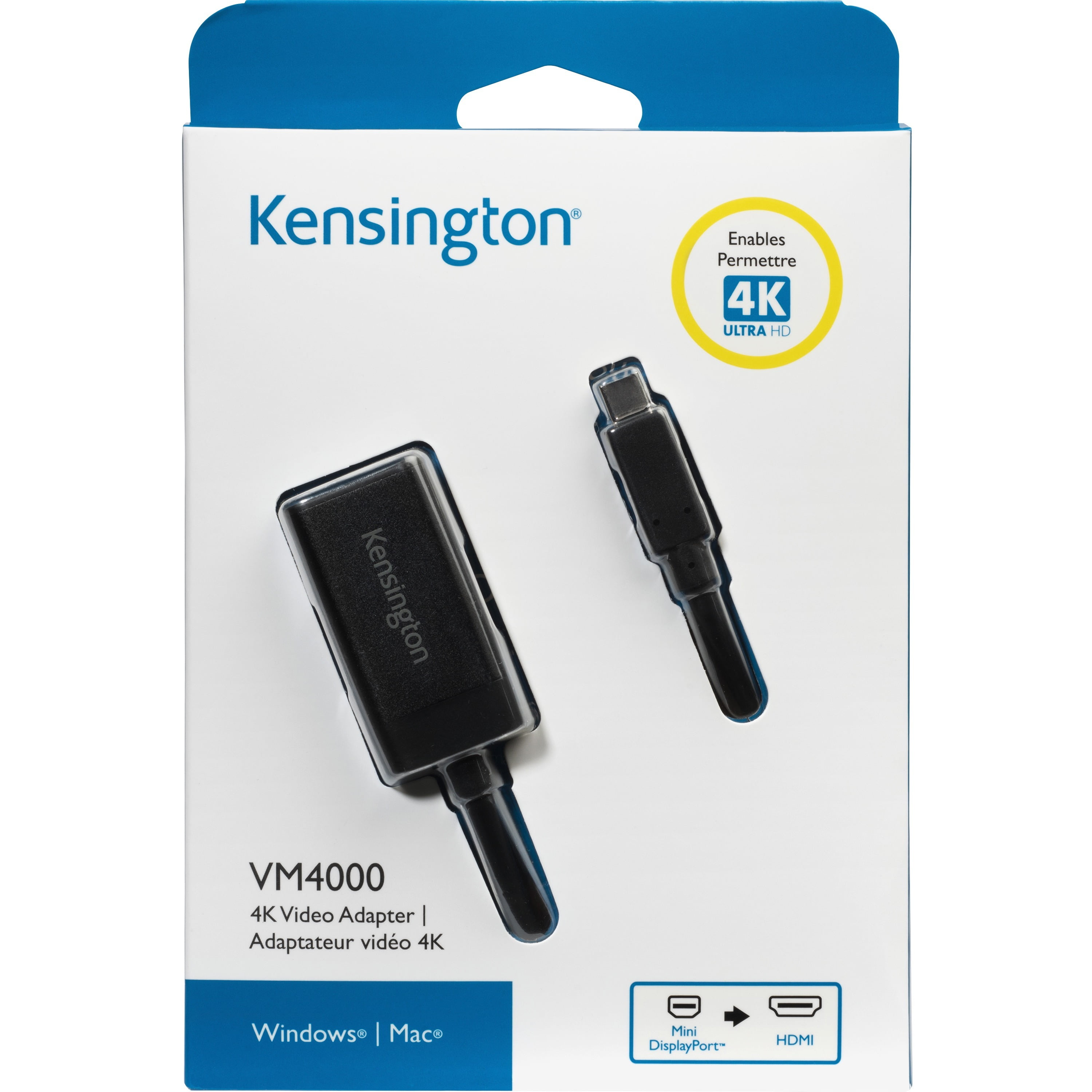 Kensington, KMW33985, Mini DisplayPort to HDMI 4K Adapter, 1