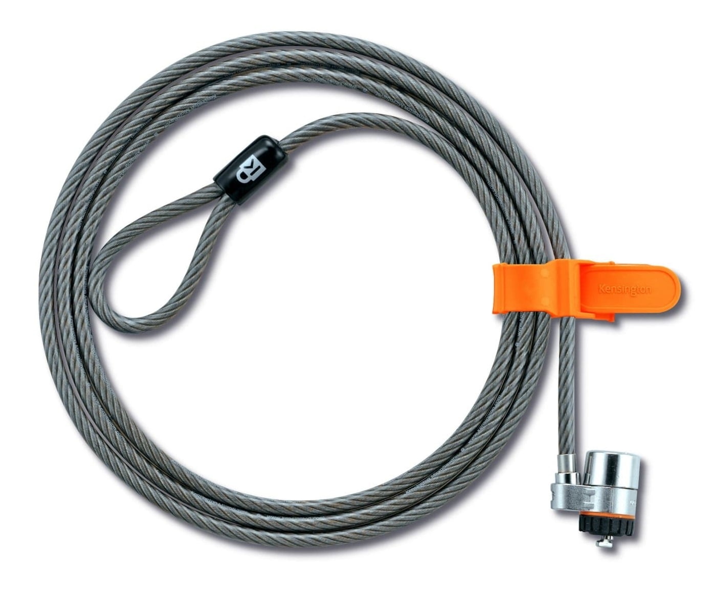 Kensington® Laptop Computer Security Cable w/Lock, White Cable, 2 Keys