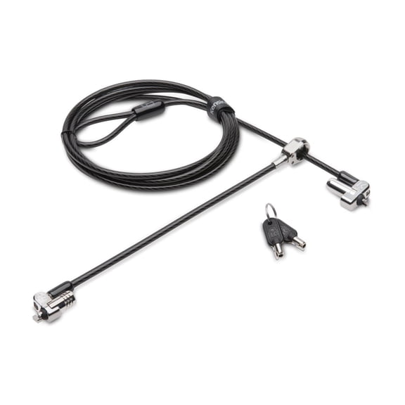 Kensington N17 Keyed Dual Head Laptop Lock for Dell Devices - TAA - 6 ft Cable - Patented T-bar/Key Lock - Carbon Steel,