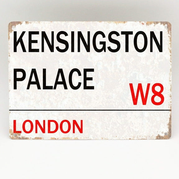 Kensington Palace Metal Sign London Street Road Vintage Retro Home Royal Decor Metal Plate Plaque Metal Sign Size: 12 x 16 inch