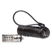 Kensington Portable Combination Lptop Lock, 6ft Carbon Strengthened Steel Cable, Black