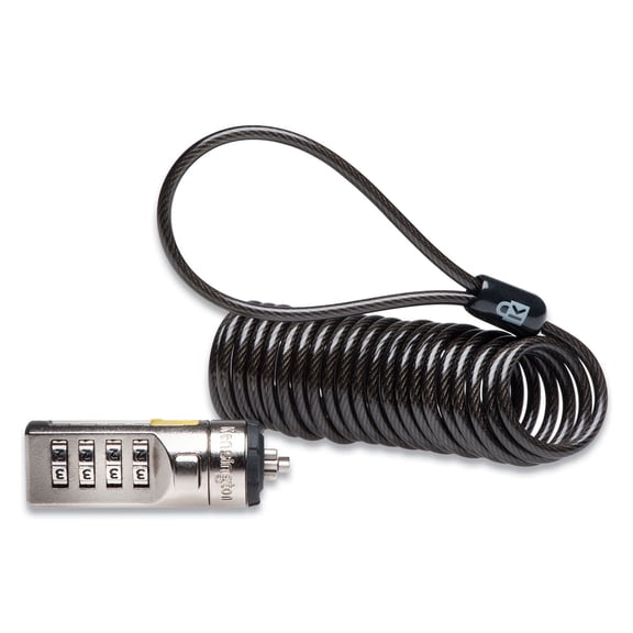 Kensington Portable Combination Lptop Lock, 6ft Carbon Strengthened Steel Cable, Black