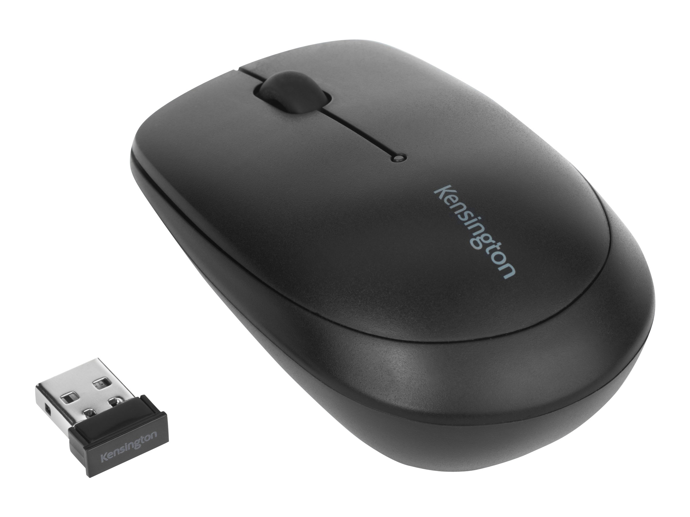 Kensington Pro Fit Mobile - Mouse - right and left-handed - laser - 2 buttons - wireless - 2.4 GHz - USB wireless receiver - black - image 1 of 5