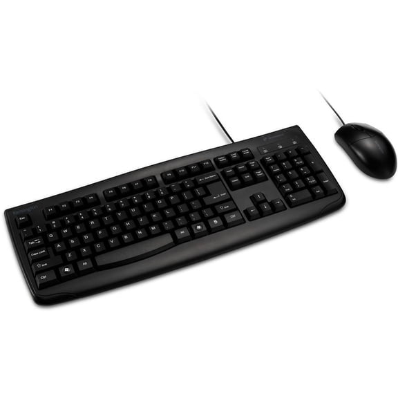 Kensington Pro Fit Washable Wired Desktop Set - USB Cable Keyboard - 104 Key - USB Cable Mouse - Optical - 1600 dpi - 3 Button - Rugged - Scroll Wheel - Symmetrical | Bundle of 5 Each