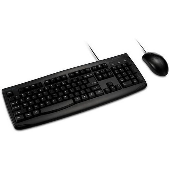 Kensington Pro Fit Washable Wired Desktop Set USB Cable Keyboard - 104 Key - USB Cable Mouse - Optical - 1600 dpi - 3 Button - Rugged - Scroll Wheel - Symmetrical