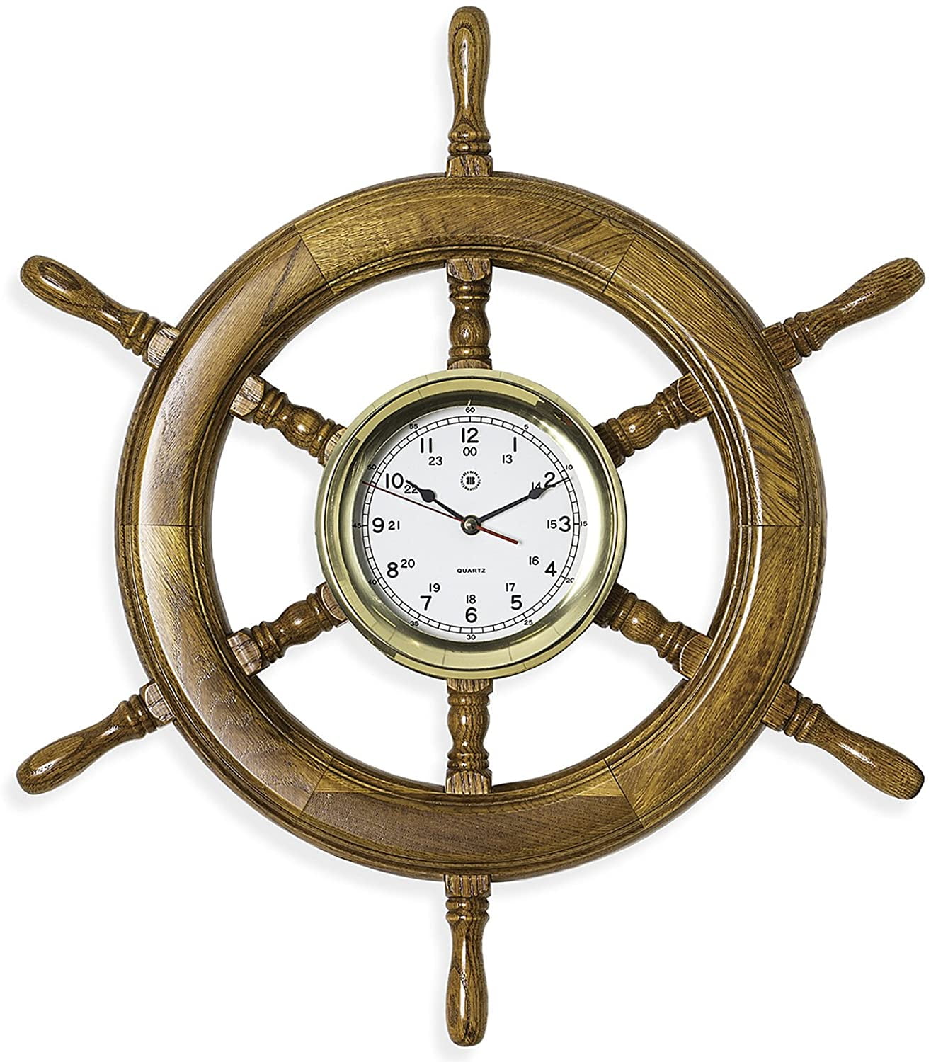 Kensington Row Coastal Collection Wall Clocks - Ships Wheel Maritime Wall  Clock - Captains Wheel Clock - Nautical Decor 