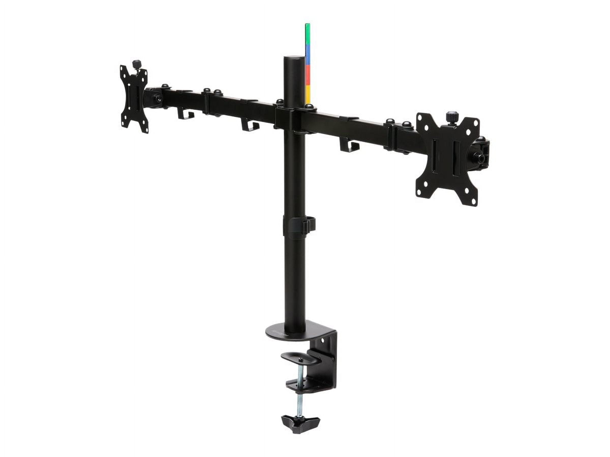 Black Metal Adjustable Dual Monitor Desktop Mount