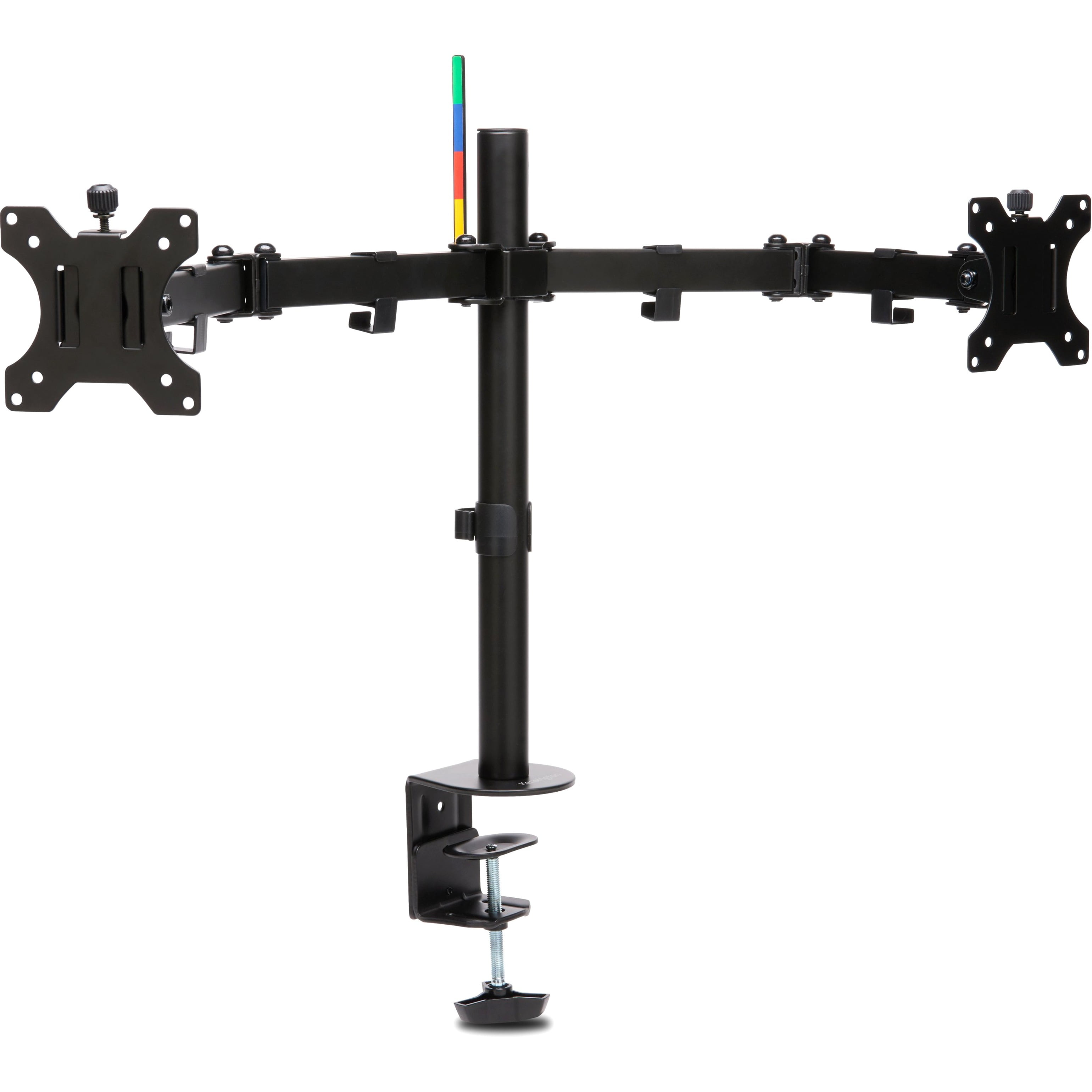 Black Metal Adjustable Dual Monitor Desktop Mount