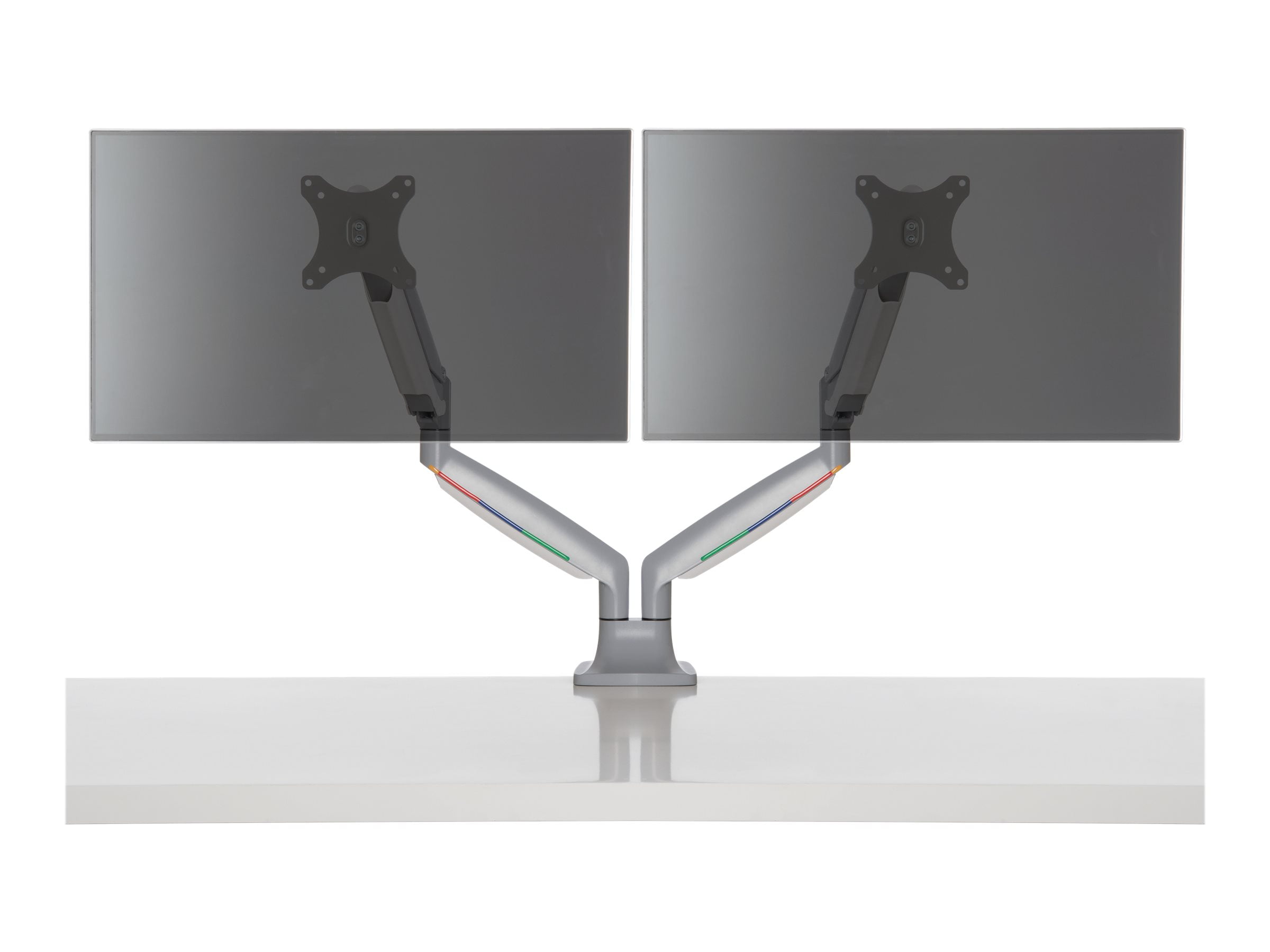 Silver Dual Monitor Gas Spring Standing Desk Converter