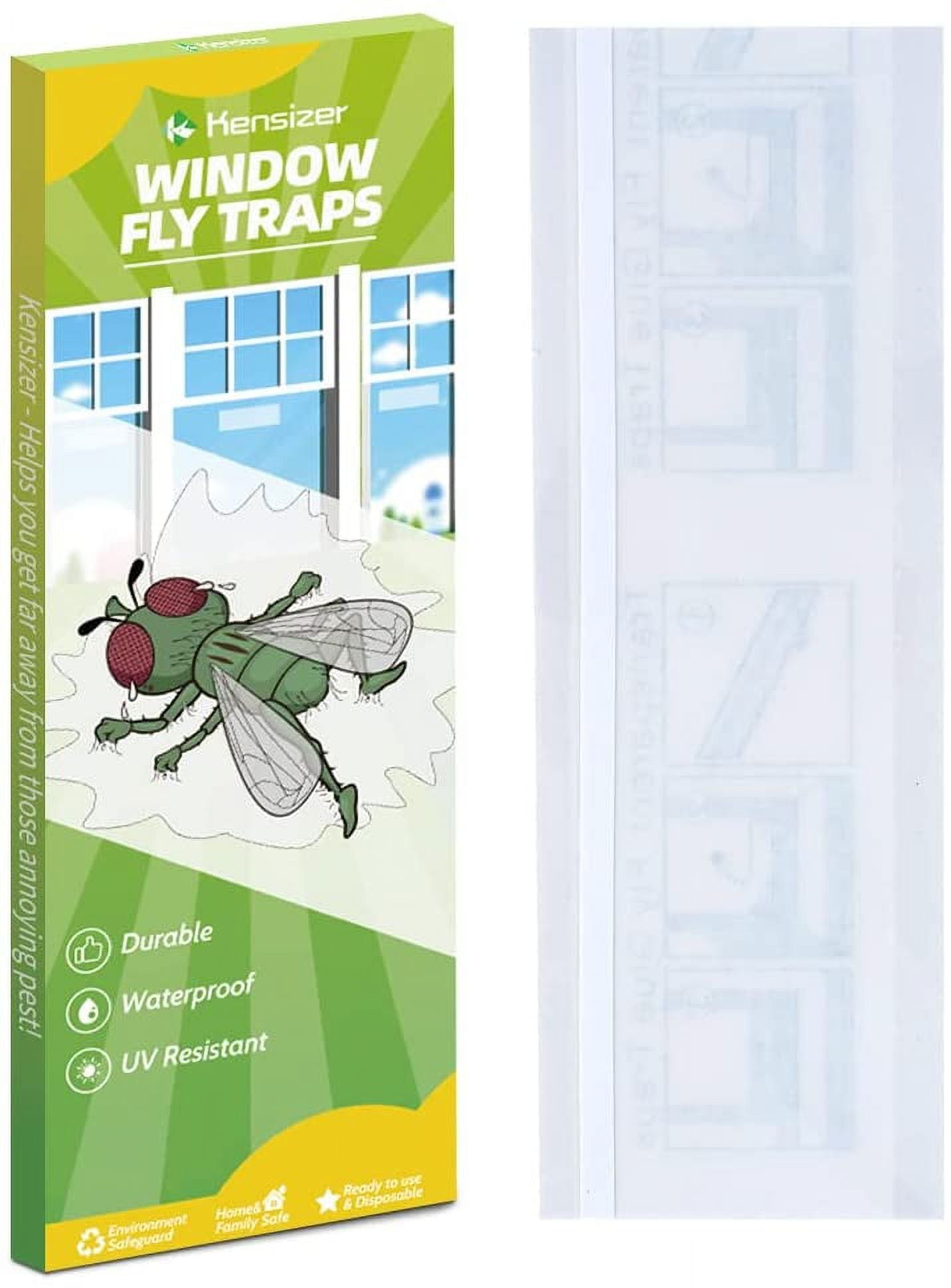 Kensizer 30-Pack Window Fly Traps, Fly Paper Sticky Strips, Fly Catcher  Clear Windows Trap for Home, House Fly Killer Lady Bug Traps Indoor 