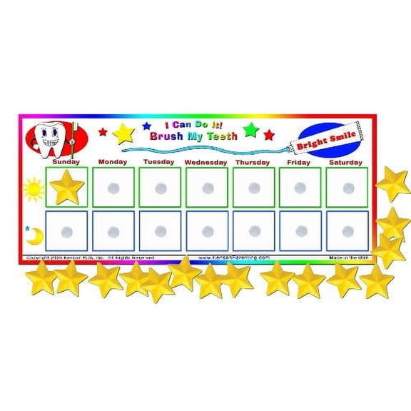 Kenson Kids I Can Do It Brush My Teeth Reward Chart KPSOH3000