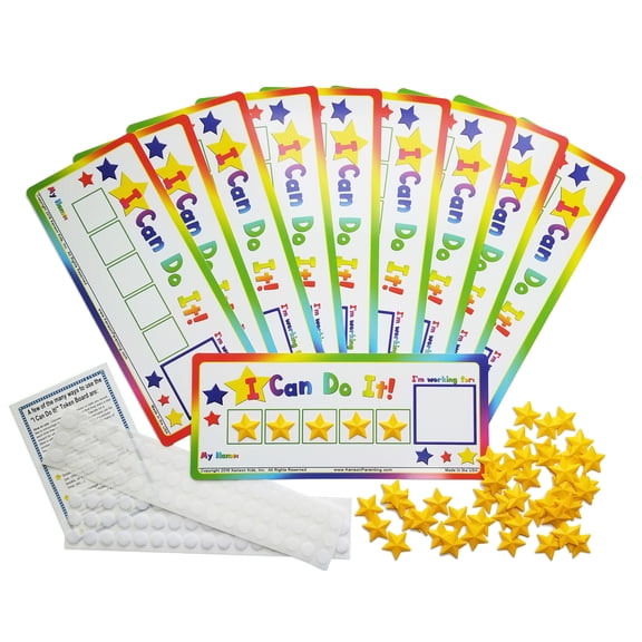 Kenson Kids I Can Do It! Reward Chart Token Board Classroom Pack (10) Star chart for kid, token economy