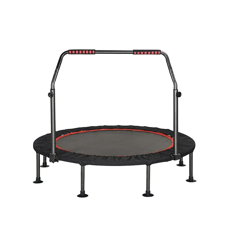 Kensone 48 In Foldable Mini Fitness Trampoline w/ Adjustable Foam Handle 