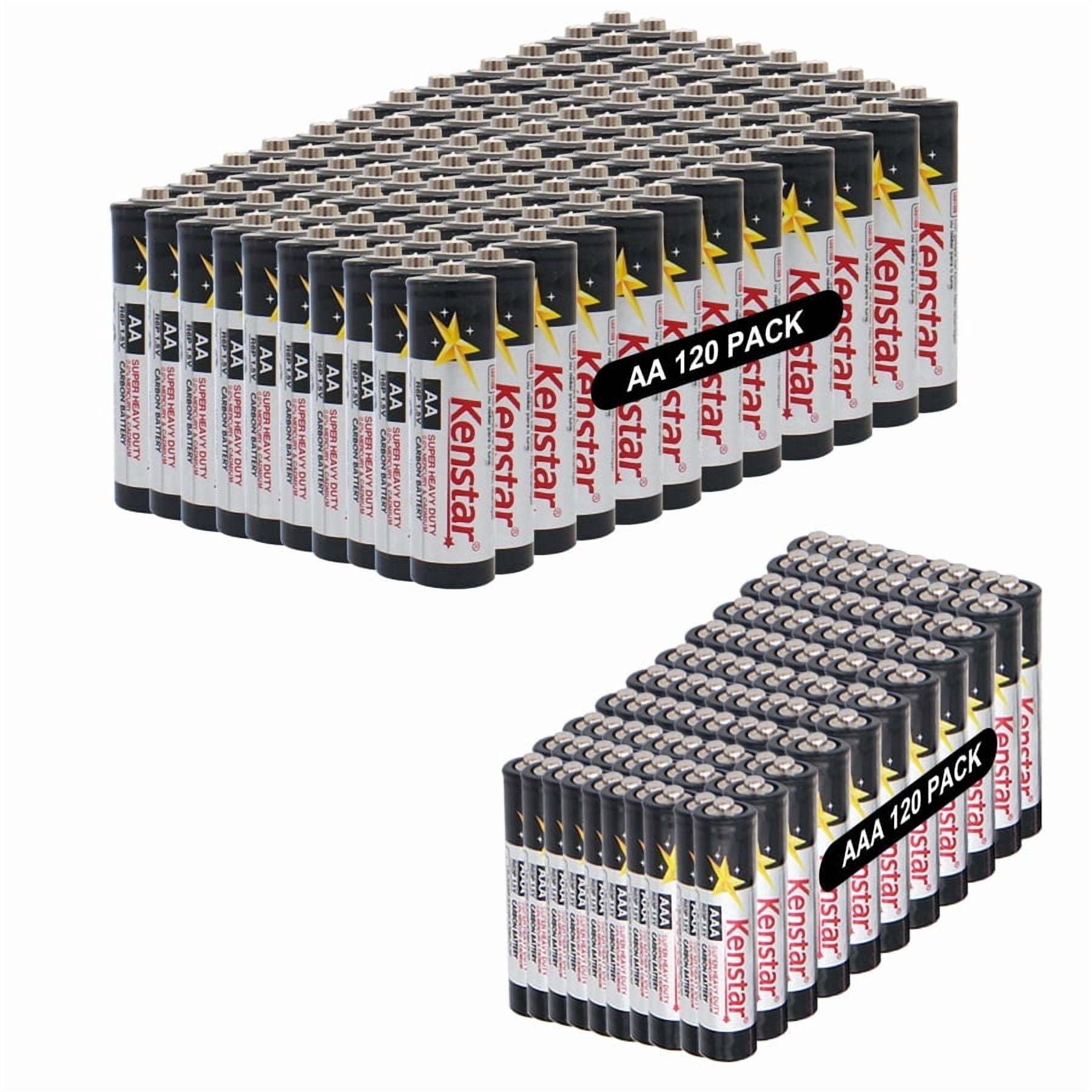 Kenstar AA AAA Batteries, 1.5V Super Heavy Duty Carbon Battery, Cold and Corrosion Resistant for Game Controllers, String Lights