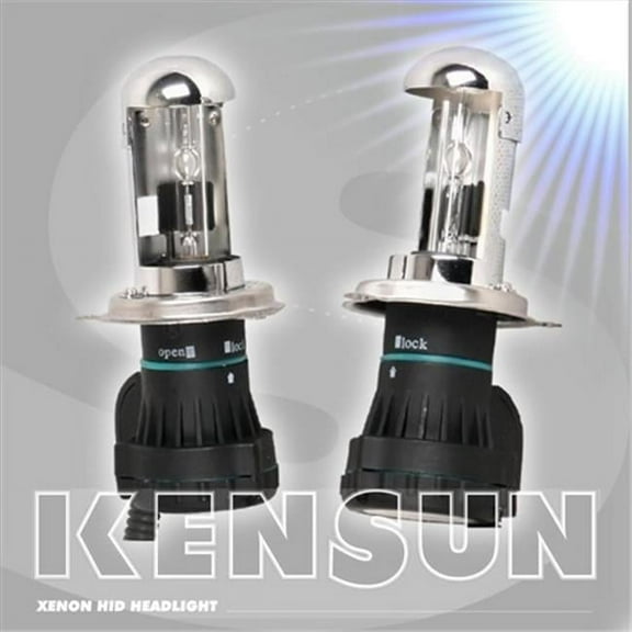 Kensun UN-K-55W Bulbs-H4 M-10K HID Bi-Xenon 10000K 55W AC Bulbs- Light Blue