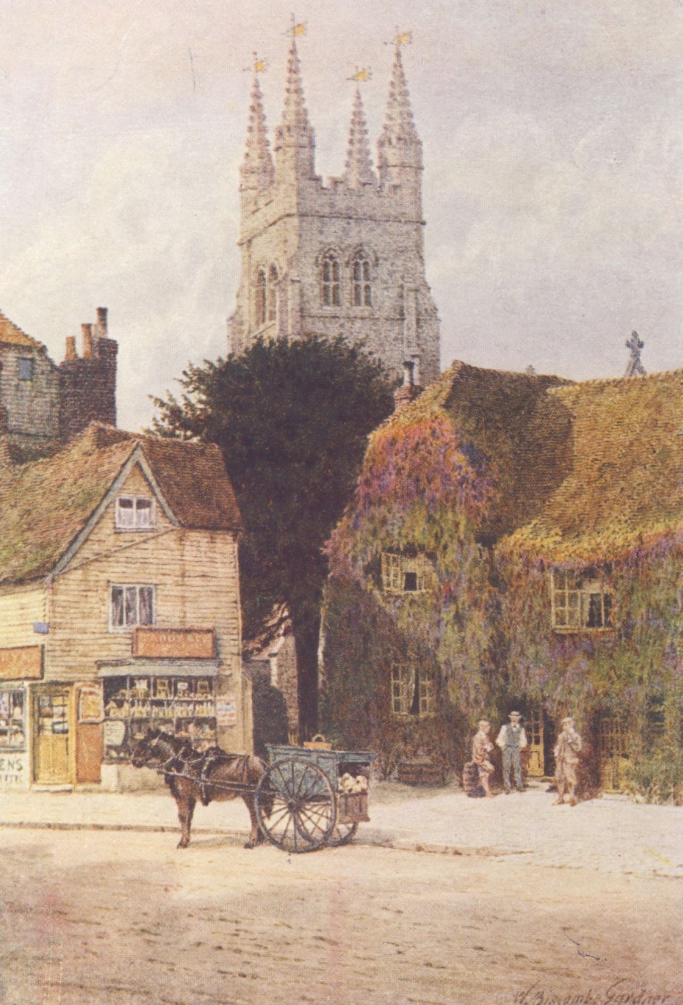 Kent 1906 Church & Woolpack Tenterden Canvas Art - William B Gardner (18 x 24)