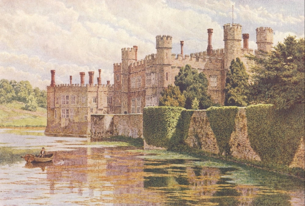 Kent 1906 Leeds Castle West Face Canvas Art - William B Gardner (18 x 24)