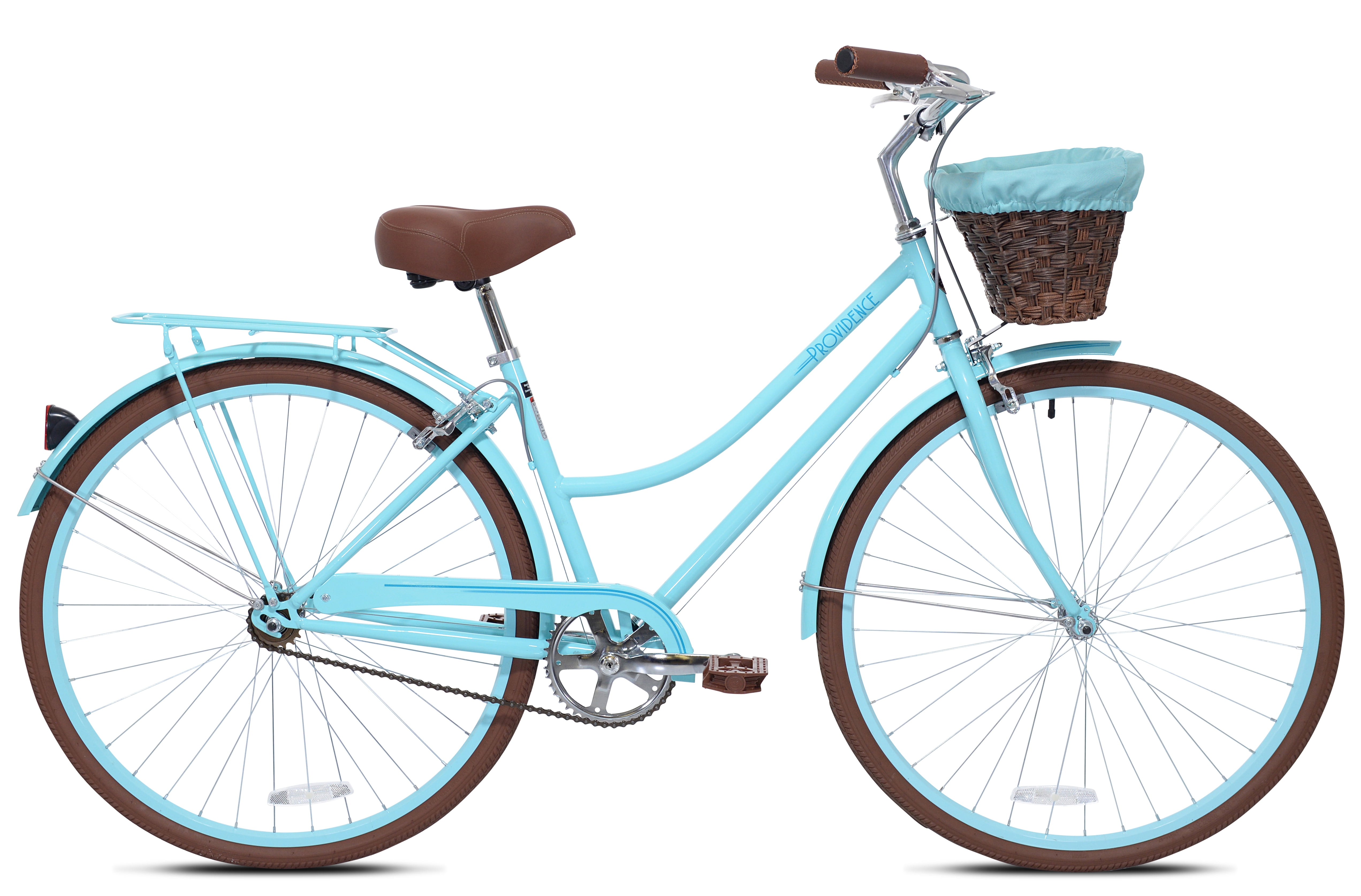 Kent 700C Providence Cruiser Bike, Adult, Light Blue and Brown