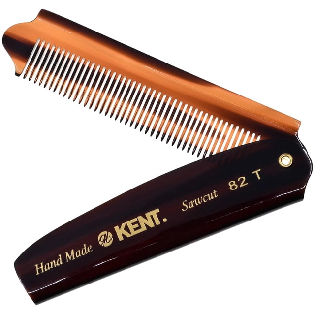 Kent 82T Handmade Folding Pocket Comb for Men, Fine Tooth Hair Comb ...