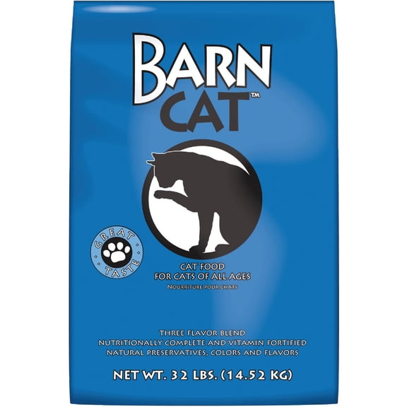 Barn Cat-Outdoor Cat Food for All Lifestages-32 Pound Bag-3 Flavor Blend-Nutritonally Complete, Made in The USA