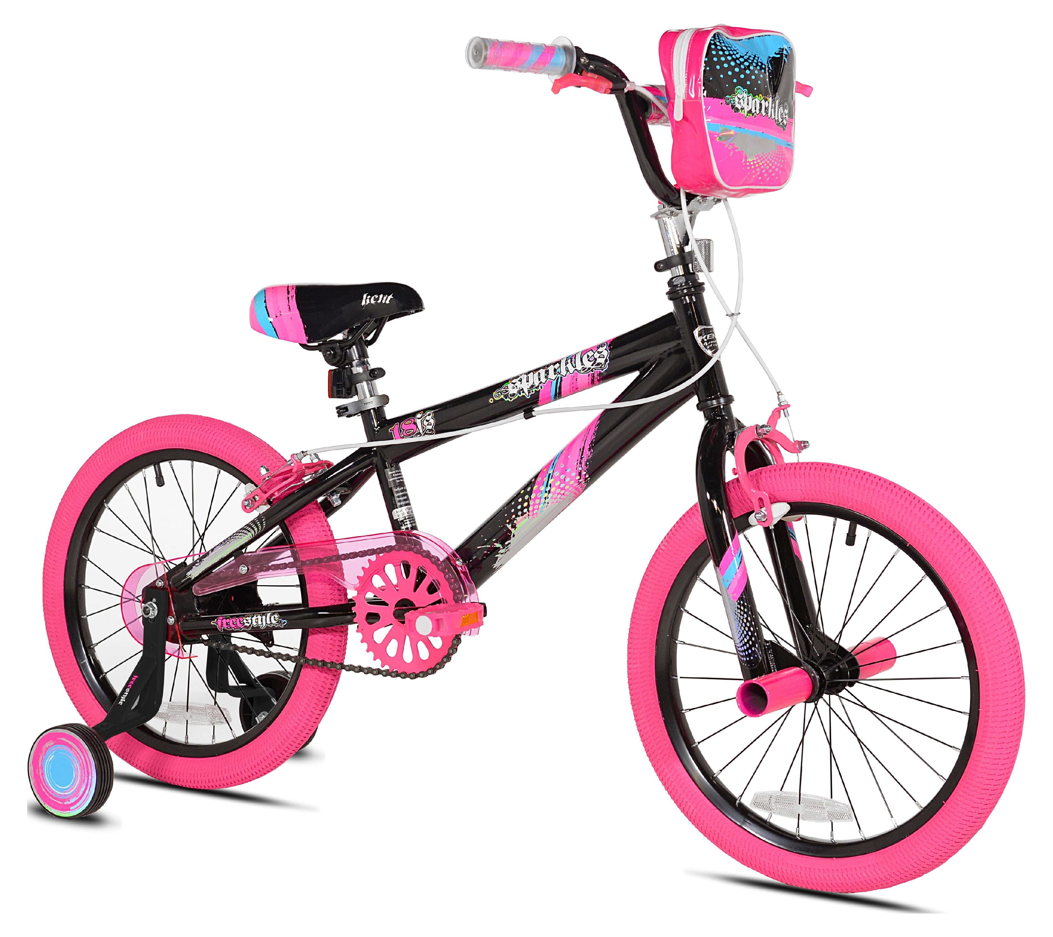 Kent Bicycles 18 inch Girl's Sparkles Bicycle, Black and Pink