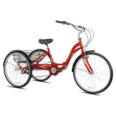 26" Kent Bicycles Monterey 7-Speed Folding Unisex Adult Tricycle, Red