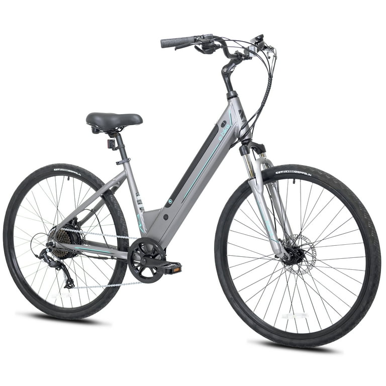 Kent Bicycles 700C 350W Adult Pedal Assist Step Through Comfort Electric Bicycle Gray Walmart