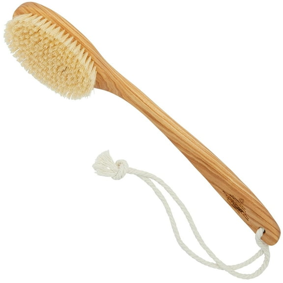 Kent FD10 Ashwood Back Scrubber for Shower Bath Brush and Body Scrubber Exfoliator - Boar Bristle Shower Brush for Body for Men and Women - Kent Brush Back Scrubbers for Use in Shower Made in England